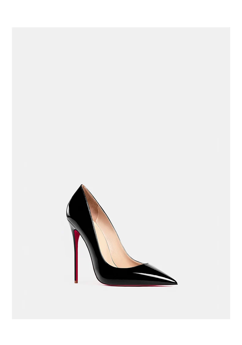 Real leather classic pumps red bottom pointed toe high heels