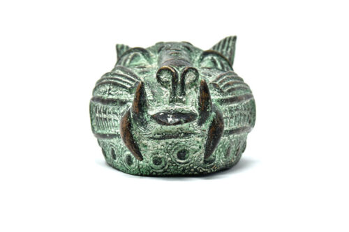 Large Benin Bronze Leopard Head – Image 2
